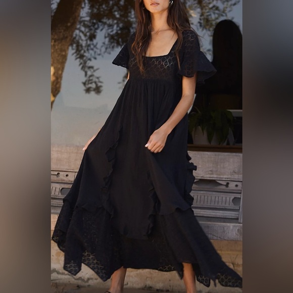 NWT! $108 Free People Bring the Romance Handkerchief Boho Maxi Dress Size M - Picture 9 of 10